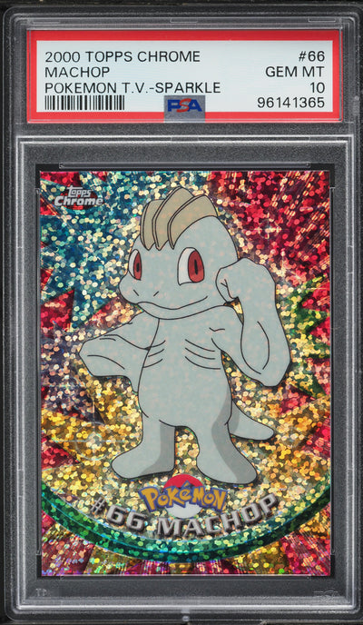 2000 TOPPS CHROME POKEMON SERIES 1 SPARKLE MACHOP #66 PSA 10 GEM MINT