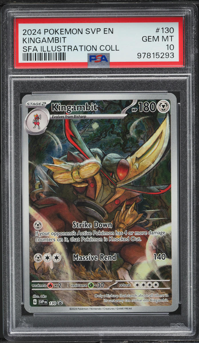 2024 POKEMON SV BLACK STAR PROMO ILLUSTRATION COLLECTION KINGAMBIT #130 PSA 10