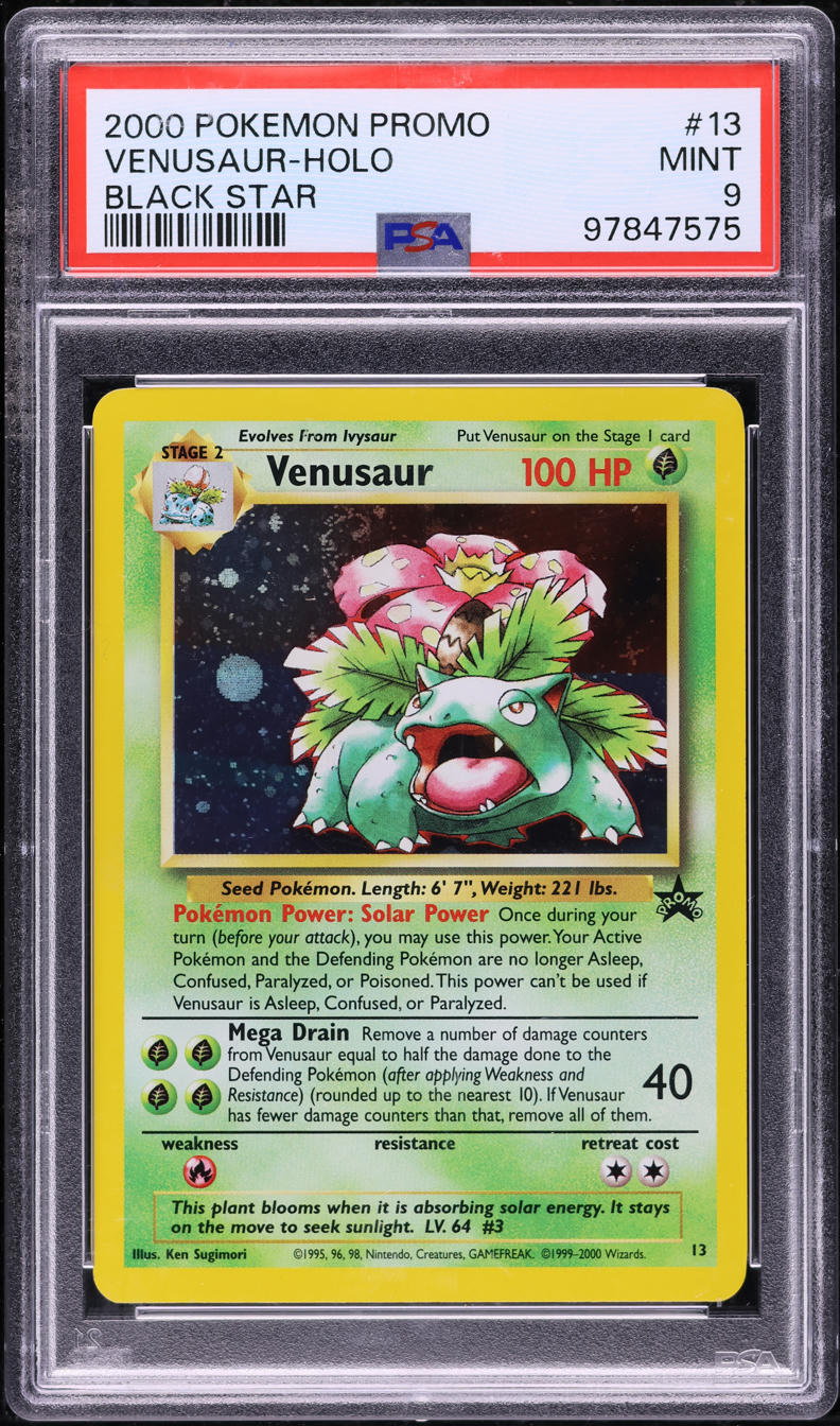 2000 POKEMON BLACK STAR PROMO HOLO VENUSAUR #13 PSA 9 MINT