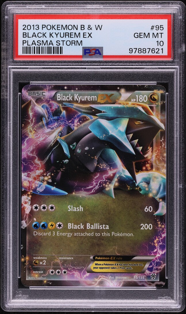2013 POKEMON BLACK & WHITE PLASMA STORM BLACK KYUREM EX #95 PSA 10 GEM MINT