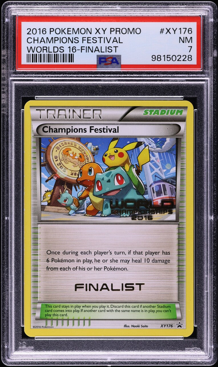 2016 POKEMON XY BLACK STAR PROMO FINALIST CHAMPIONS FESTIVAL #XY176 PSA 7 NRMT