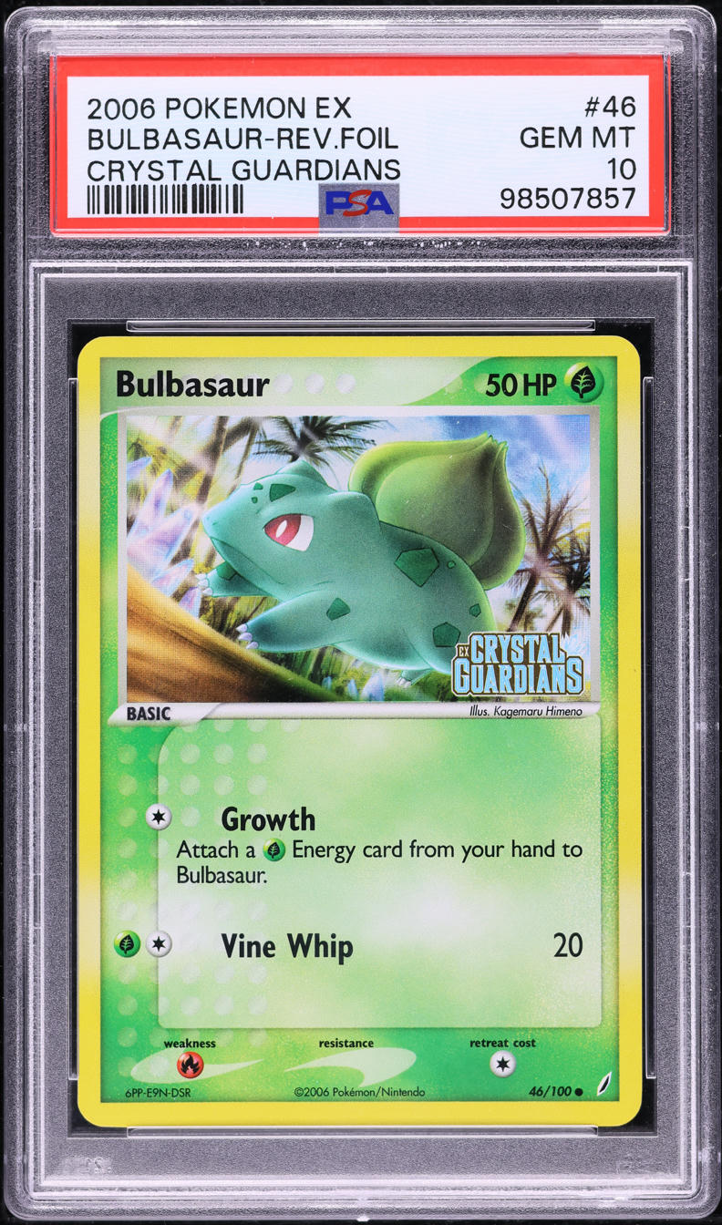 2006 POKEMON EX CRYSTAL GUARDIANS REVERSE HOLO BULBASAUR #46 PSA 10 GEM MINT