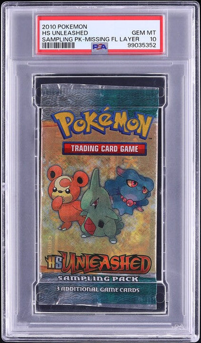 2010 POKEMON HS UNLEASHED MISSING FOIL LAYER SAMPLING BOOSTER PACK PSA 10