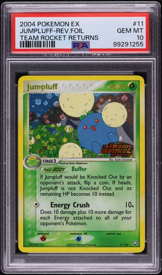 2004 POKEMON EX TEAM ROCKET RETURNS REVERSE HOLO JUMPLUFF #11 PSA 10 GEM MINT