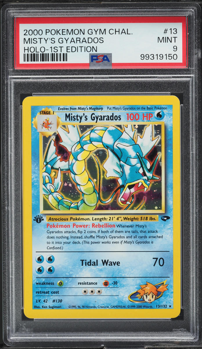 2000 POKEMON GYM CHALLENGE 1ST EDITION HOLO MISTY'S GYARADOS #13 PSA 9 MINT