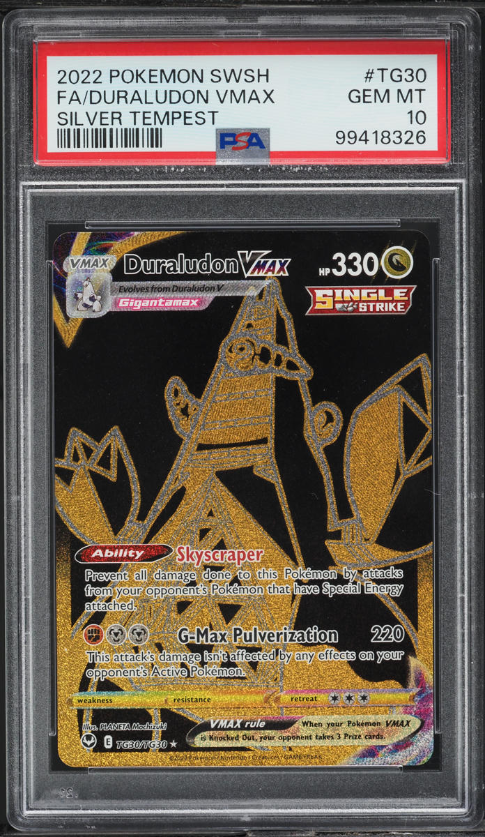2022 POKEMON SWORD & SHIELD SILVER TEMPEST DURALUDON VMAX #TG30 PSA 10 GEM MINT
