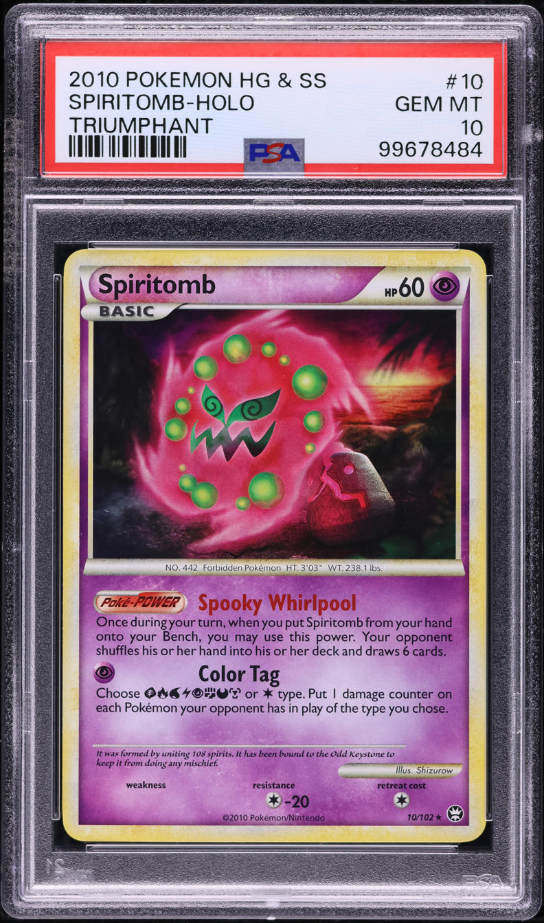 2010 POKEMON HEARTGOLD & SOULSILVER TRIUMPHANT HOLO SPIRITOMB #10 PSA 10 GEM MINT
