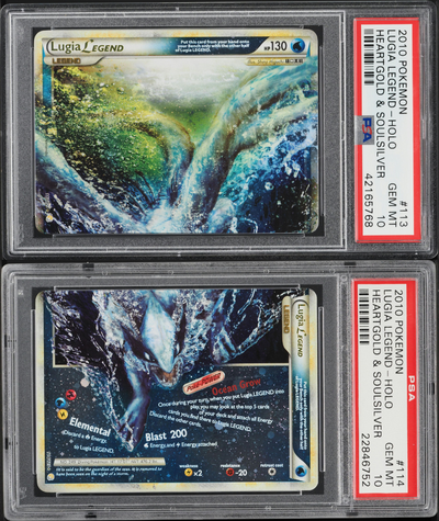 2010 POKEMON HEARTGOLD & SOULSILVER HOLO LUGIA LEGEND PAIR PSA 10 GEM MINT