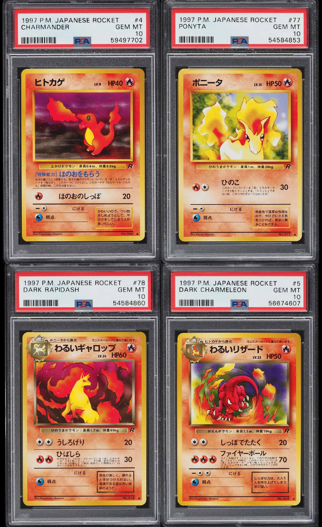 pokemon cards 1997 1997 POKEMON JAPANESE ROCKET GANG COMPLETE SET PSA 10 – lowpopping