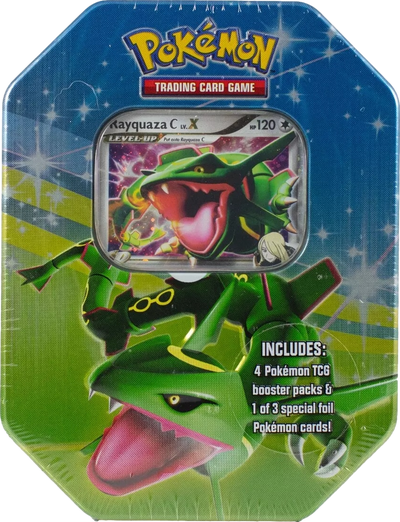 2009 POKEMON DIAMOND & PEARL DP PLATINUM RAYQUAZA C LV.X COLLECTOR'S TIN SEALED *GENERIC IMAGE - RIPPED SEAL*