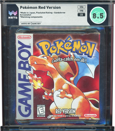 1998 POKEMON RED VERSION SANDSHREW NINTENDO GAME BOY GB WATA 8.5 CIB