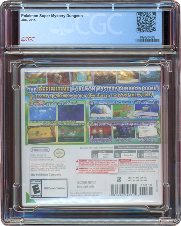 2015 POKEMON SUPER MYSTERY DUNGEON NINTENDO 3DS CGC 9.8 A++ SEALED