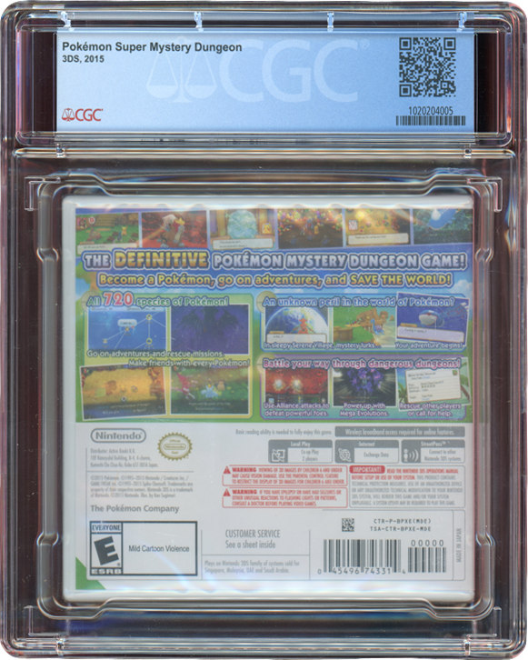 2015 POKEMON SUPER MYSTERY DUNGEON NINTENDO 3DS CGC 9.9 A++ SEALED