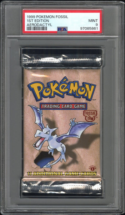 1999 POKEMON FOSSIL 1ST EDITION AERODACTYL BOOSTER PACK PSA 9